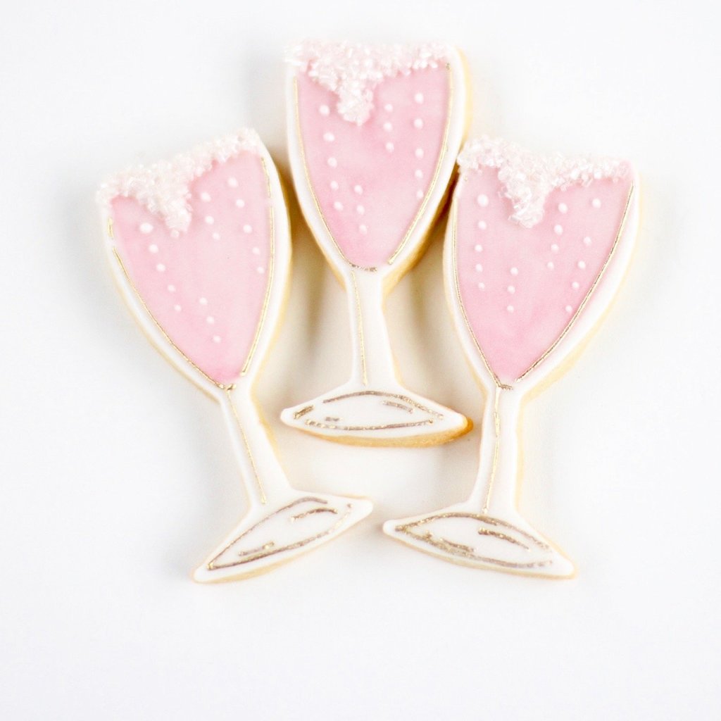 Pink Bubbly Champagne cookies perfect for celebrating any occasion