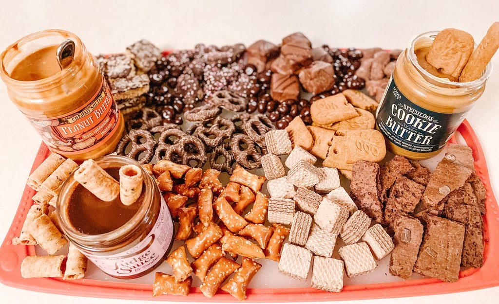 Just like a charcuterie board but for treats.  Inspired by Jenny Cookies.