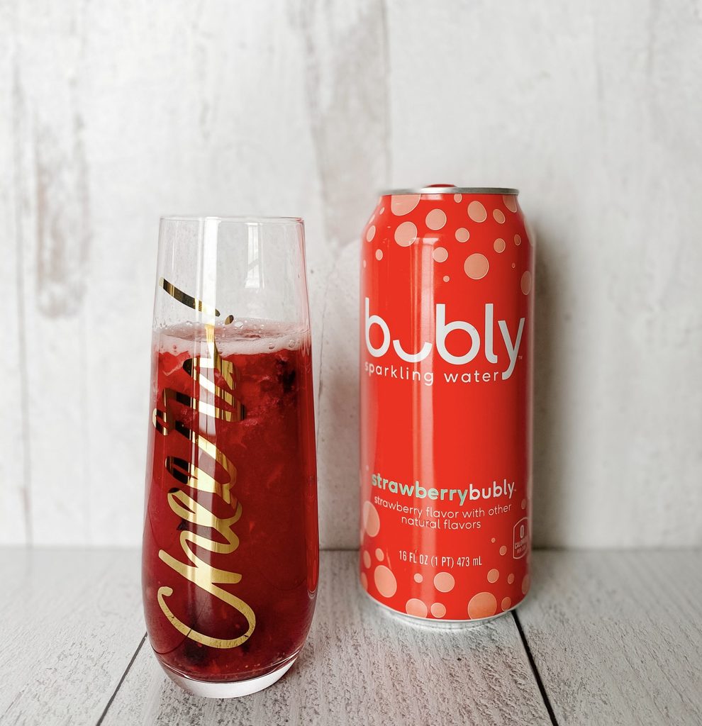 Bubly sparkling water - strawberry mocktail 
