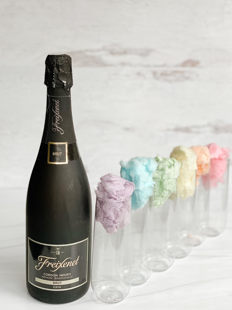 Cotton Candy Champagne Cocktails with Cava