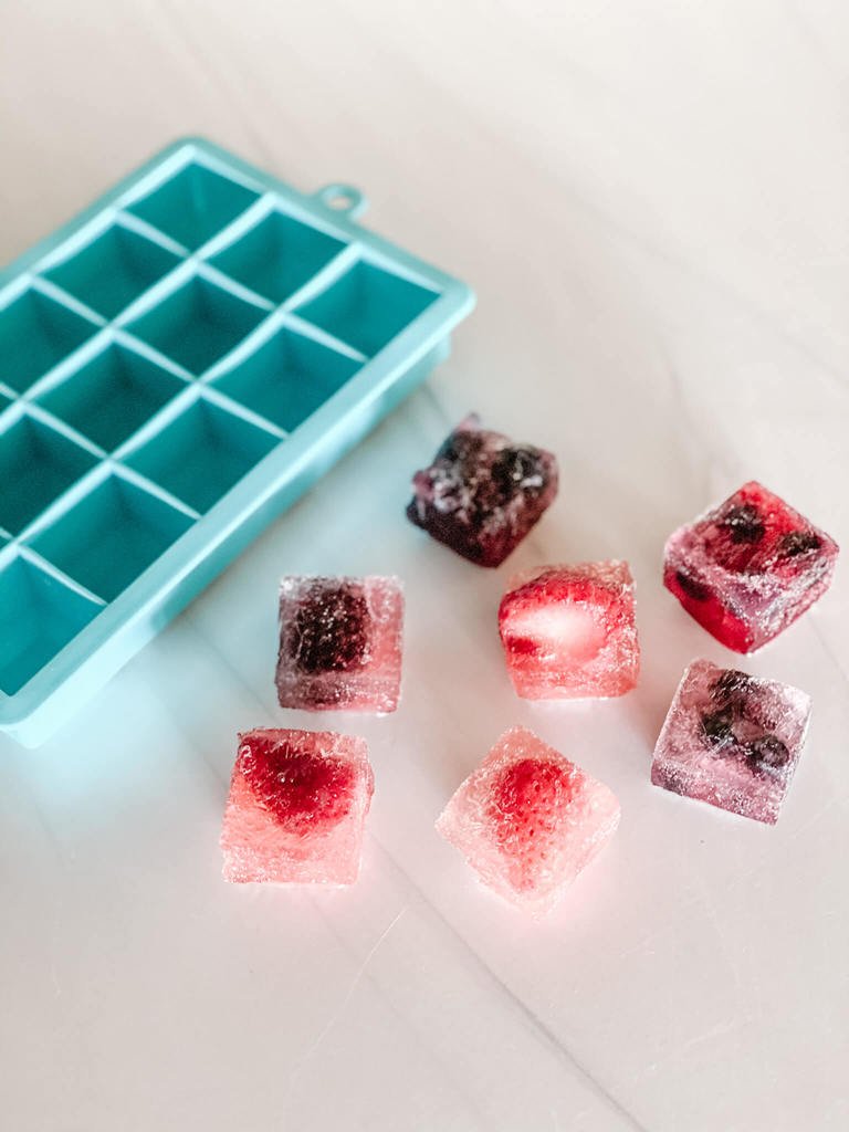 Ice cube strawberry
