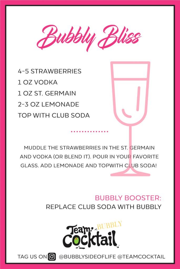 Bubbly Bliss this refreshing cocktail is inspired by the signature drink of Bubbly Side of Life