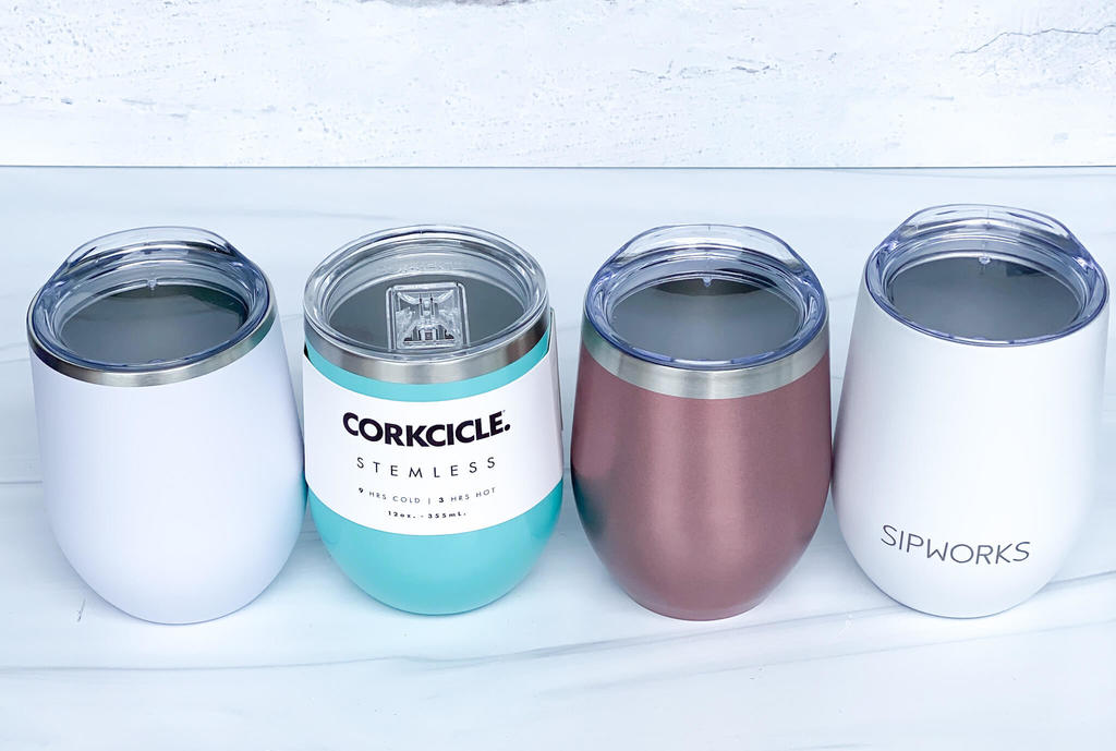 The Insulated wine tumblers with lids we tested.