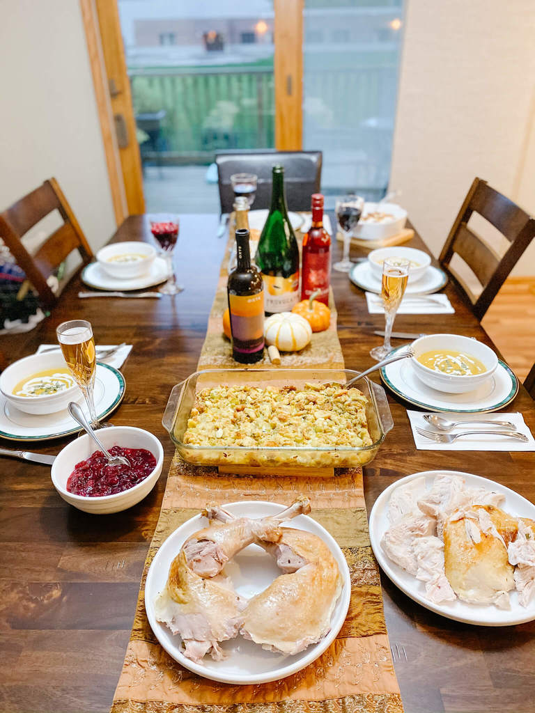 Thanksgiving menu, bubbly style of course