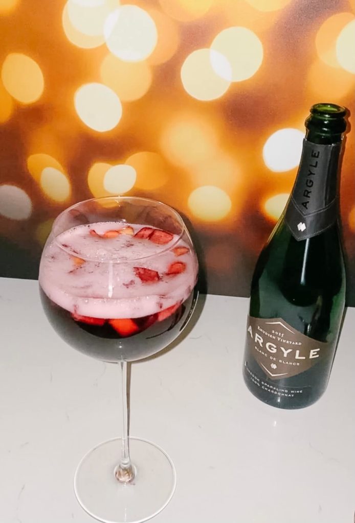 The perfect bubbly fall sangria.
