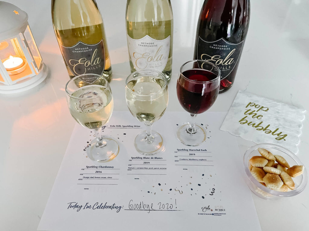 Tasting mats to accompany your New Year's Eve Holiday Bundle 