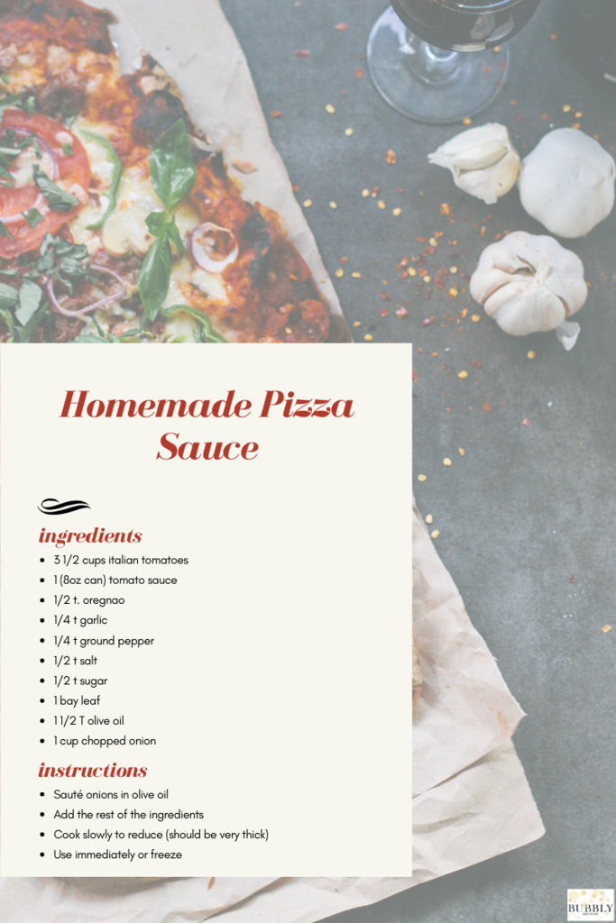 Homemade pizza sauce recipe