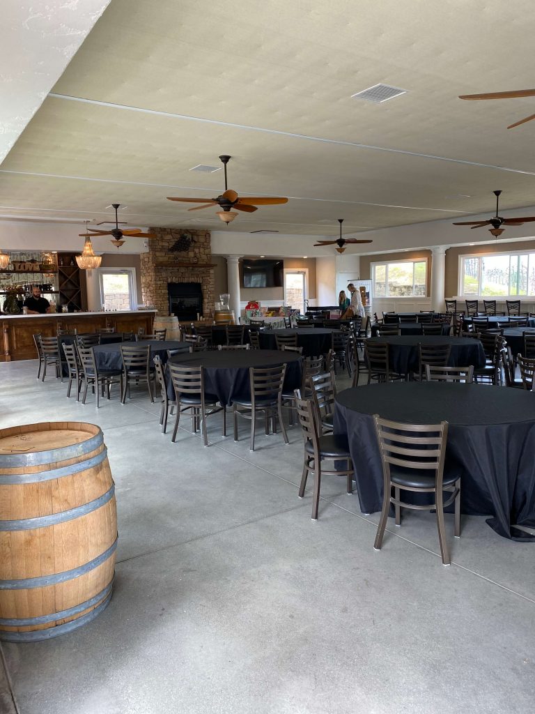 Inside the Oak Mountain Winery Pavilion