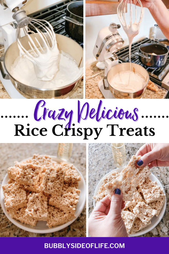 Bubbly makes everything better and when you taste these bubbly homemade rice crispy treats, I think you will agree! This recipe is homemade right down to the made from scratch marshmallows. Learn how to make diy rice crispy treats here!