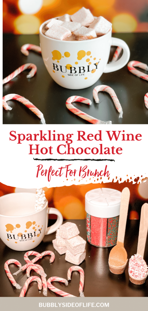 Hot chocolate is a winter favorite for sure. And now, we’ve kicked it up a notch and created the most perfect sparkling red wine hot chocolate because it really is true that Everything is better with bubbly! This hot chocolate recipe is the perfect addition to any brunch or dessert menu! This recipe can also be made into the perfect hot chocolate bar! Create your perfect cup of hot chocolate here!