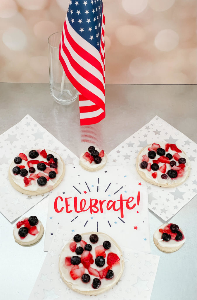 Bubbly fruit pizzas make the perfect 4th of July treats.