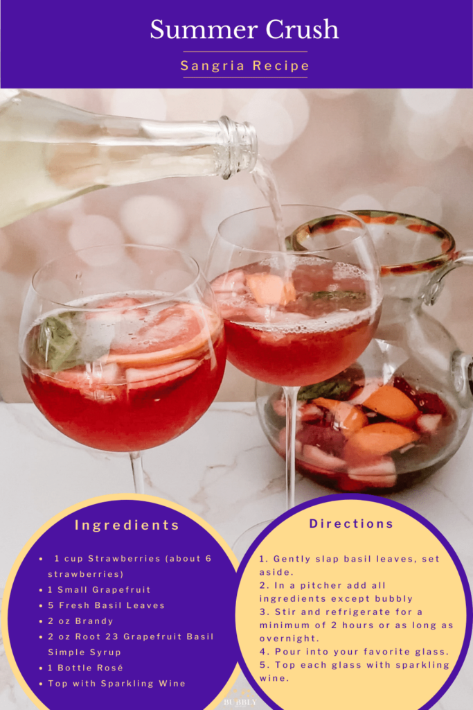 Strawberry, basil and grapefruit sangria recipe perfect for summer.
