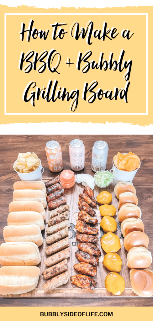 Learn how to make an easy and delicious barbecue grilling board to pair with your sparkling wine at your next cookout, summer party, summer picnic, pool party, or any occasion! Check out my blog to learn how to assemble the perfect BBQ board and follow along here for all things bubbly! | Summer Recipes | BBQ Food Ideas | Grilling Ideas | Party Food Ideas