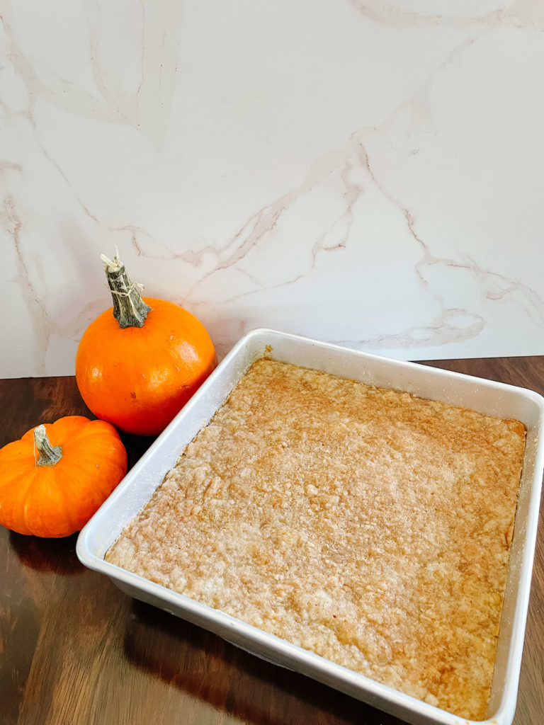 Bubbly pumpkin crisp recipe perfect for your Thanksgiving dessert!
