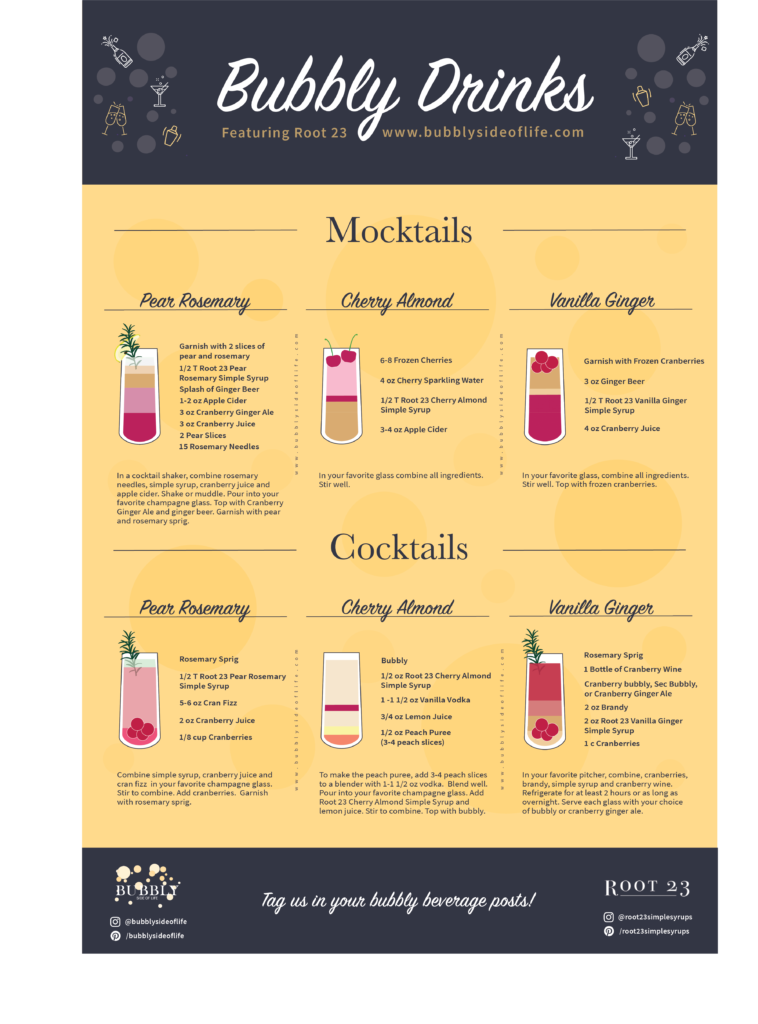 Cocktails and Mocktails featuring ROOT 23 Simple Syrups