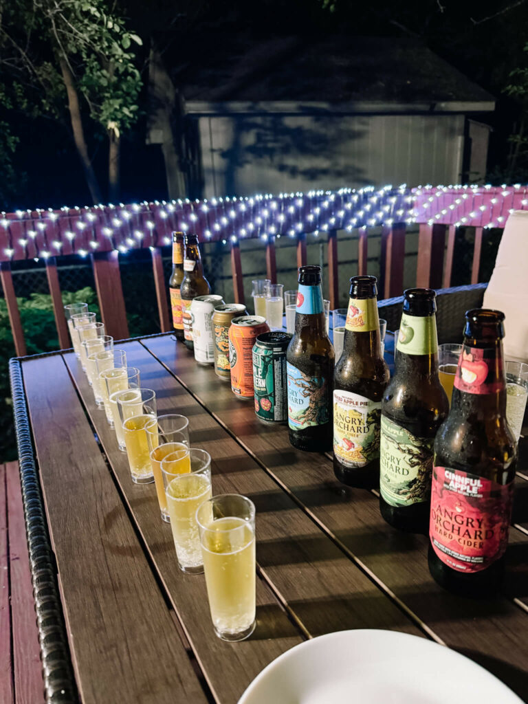 Tasting experiences are a fun way to change up a normal celebration.  We tasted our way through 10 different hard ciders just in time for fall.