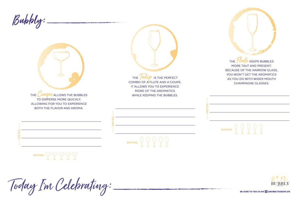 Download this sparkling wine tasting mat completely free.  