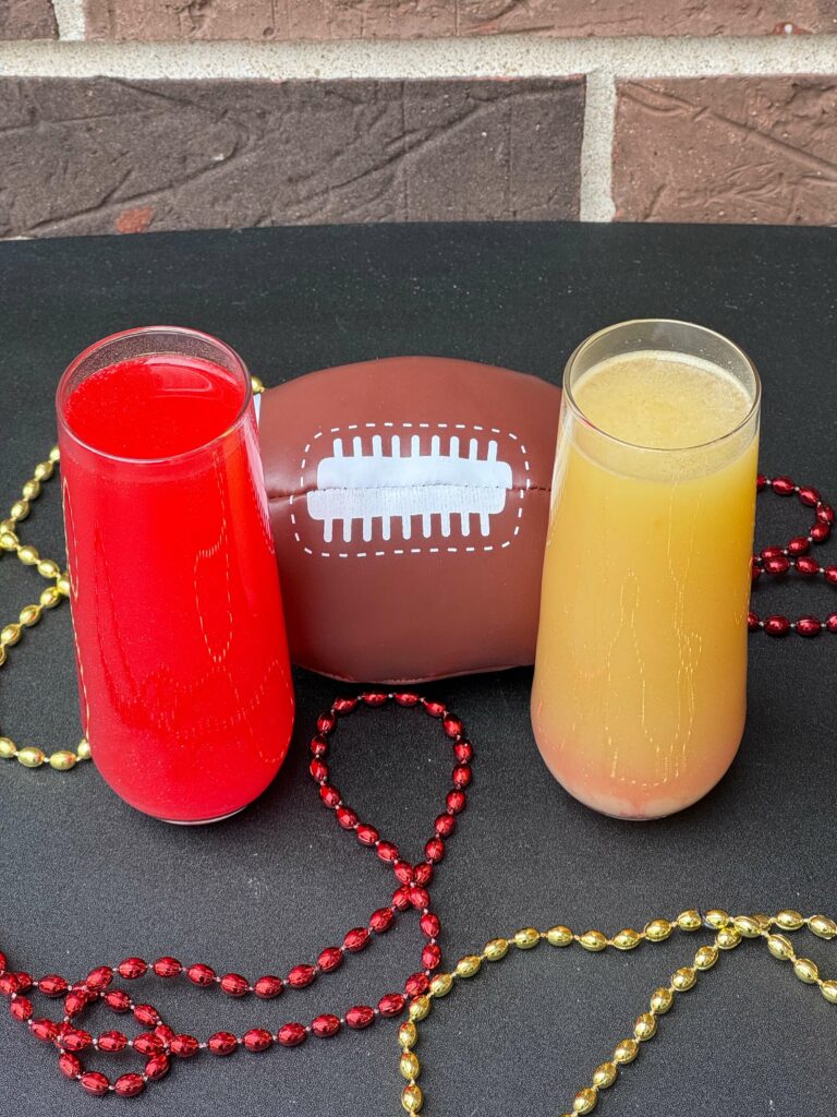Bubbly cocktails for your Super Bowl Party.  These recipes are easy and tasty!