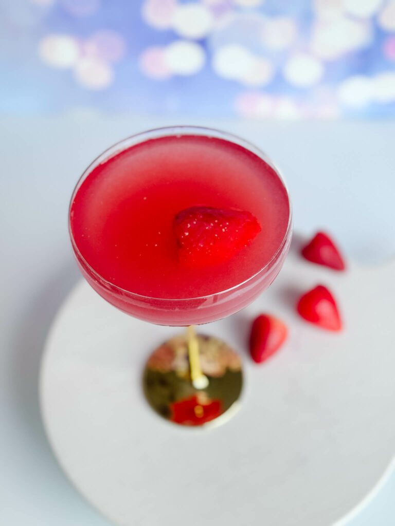Strawberry jam is the secret ingredient in this champagne cocktail.