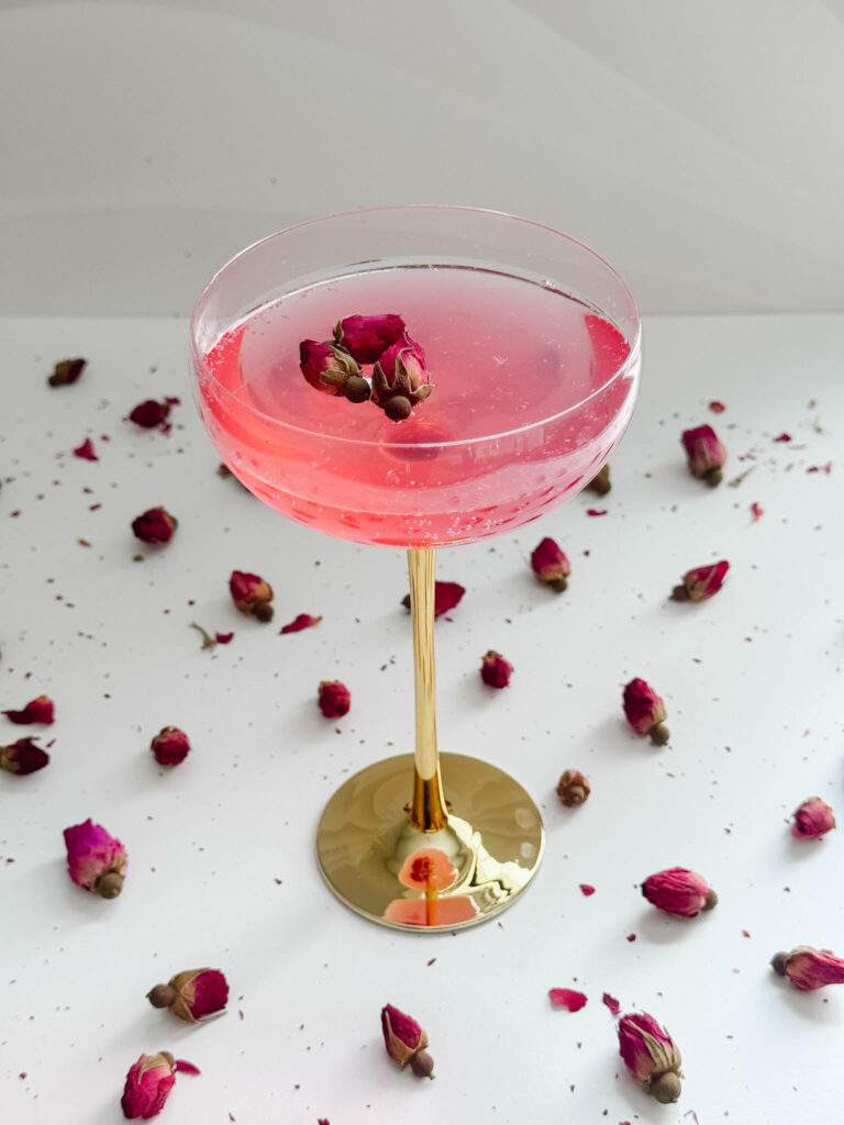 A spring twist on a French 75 cocktail.