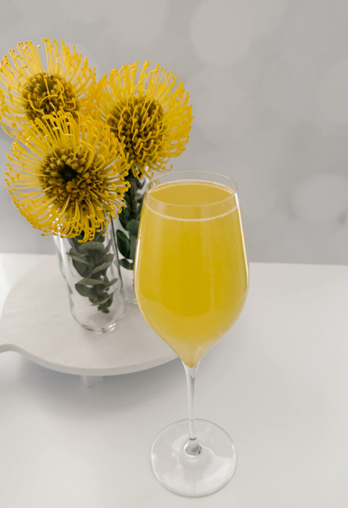The perfect spring cocktail recipe, bright and bubbly with brew glitter as the key ingredient.